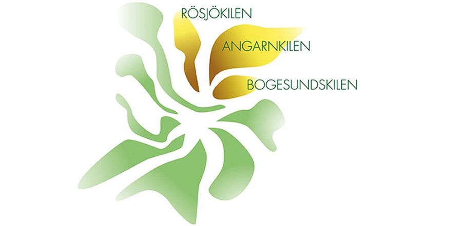 En grafisk blomma med orden Rösjökilen, Bogesundskilen och Angarnskilen
