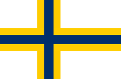 Sverigefinska flaggan ritad av Andreas Ali Jonasson