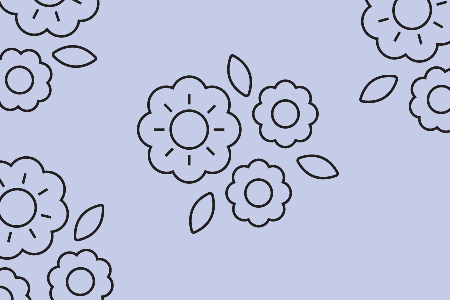 Illustration som visar blommor.