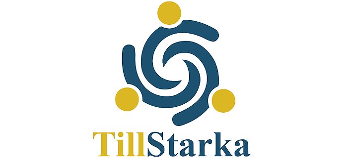 Spiralformad logotyp med texten "Till Starka"