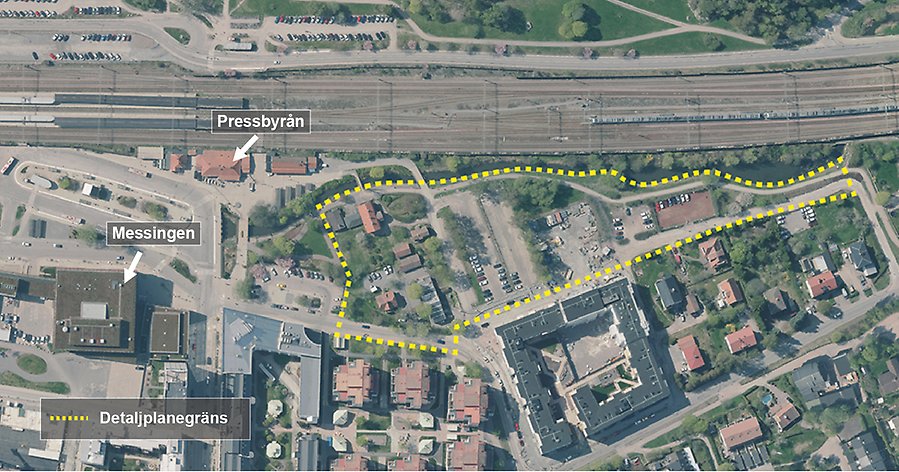 Detaljplanegräns Järnvägsparken
