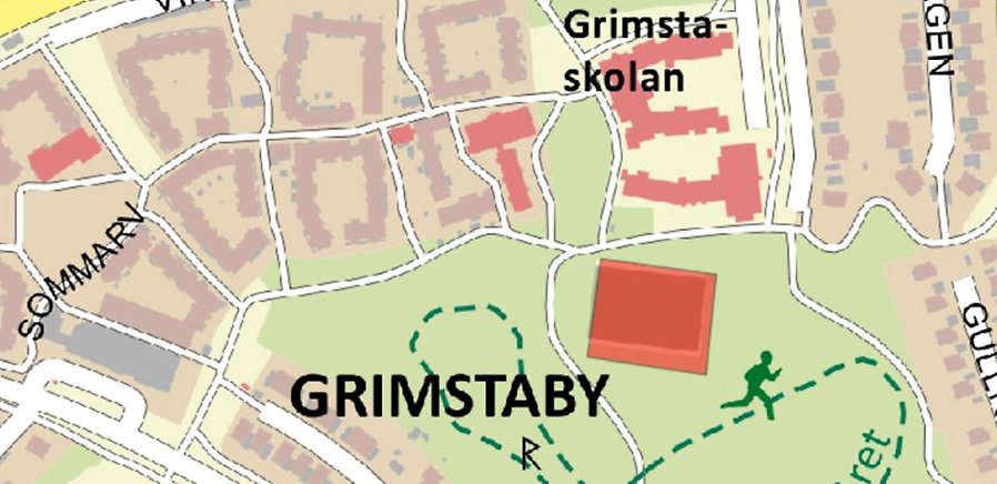 Kartbild över Grimstaplanens placering